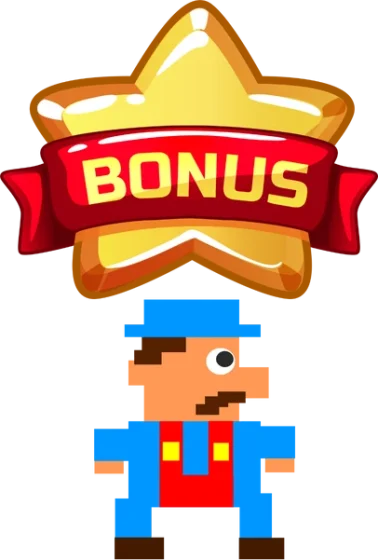 spelfigur i färd med att bonka en bonuspoäng