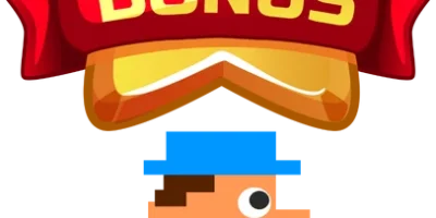spelfigur i färd med att bonka en bonuspoäng