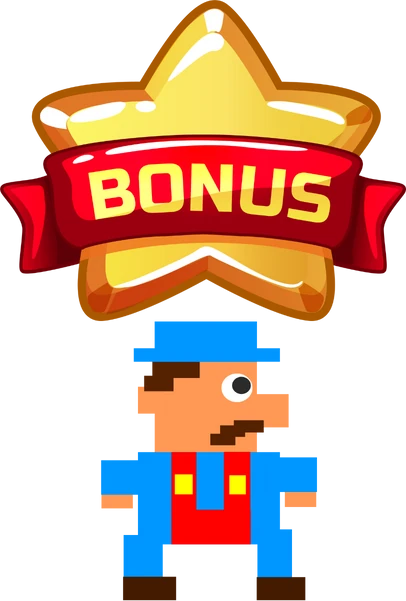 spelfigur i färd med att bonka en bonuspoäng